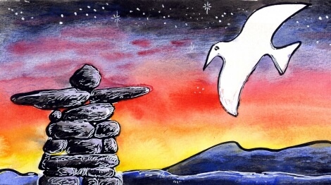 Bly, l'inukshuk